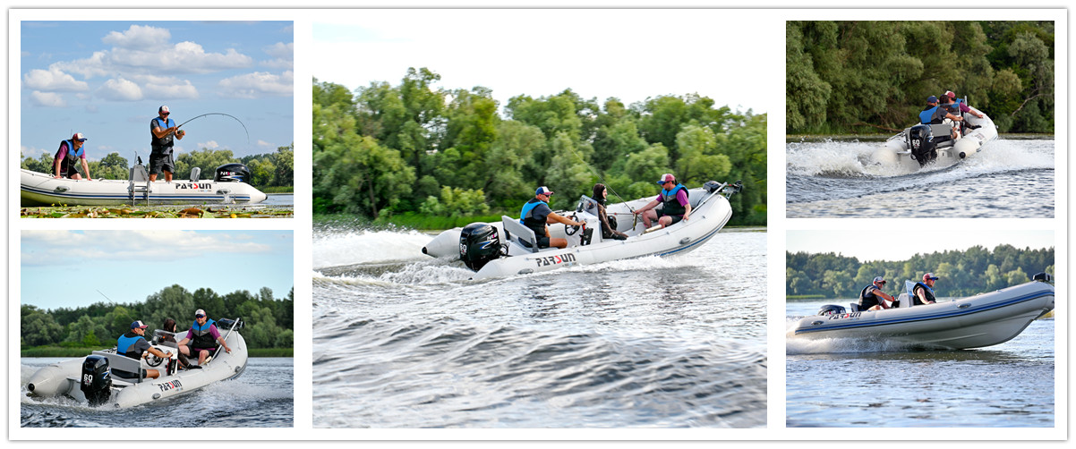 Go fishing by 5m rubber boat with 4-stroke 60hp outboard motor