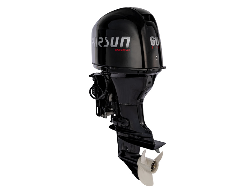 side view of F60 EFI outboard motor 