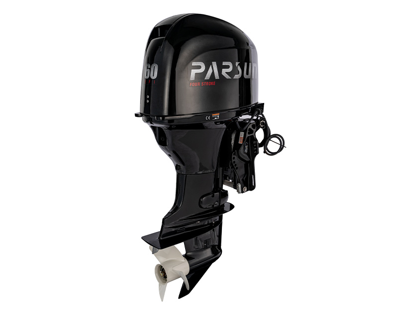 side view of F60 EFI outboard motor 
